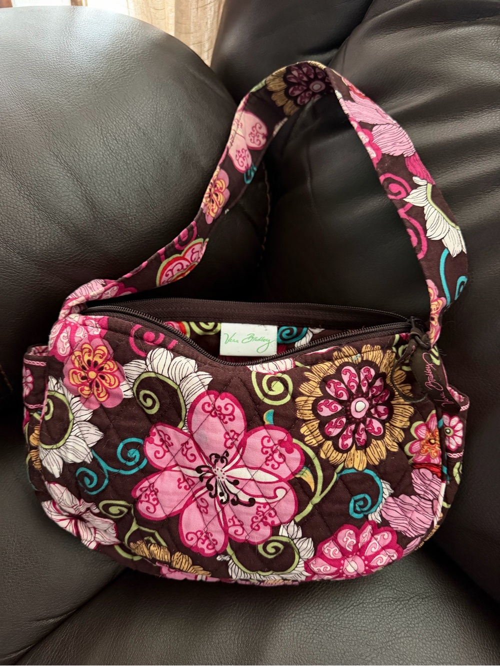 VTG Vera Bradley Maggie Shoulder Bag Mod Floral Pink Retired